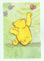 Pooh & butterfly, small card