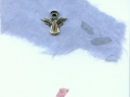 Angel charm on blue mulberry