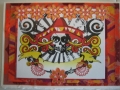 Day of the Dead, orange and red