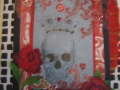 Skull with crown, roses