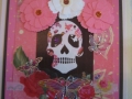 Pink skull with flowers