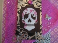 Pink skull with bright pink, metallic