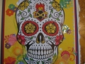 Skull with flame, yellow