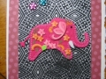 pink elephant on black and pink