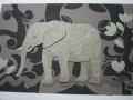 elephant with black and gray backgrd