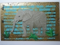 elephant with gold and turquoise background