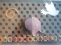 round elephant with peace dove