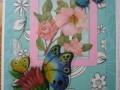 Butterfly and pink flowers