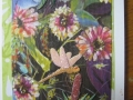 Flowers and dragonfly