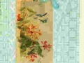 Orange flowers on blue