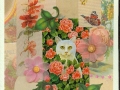 white cat in flowers