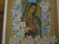 Our Lady with pastel flowers